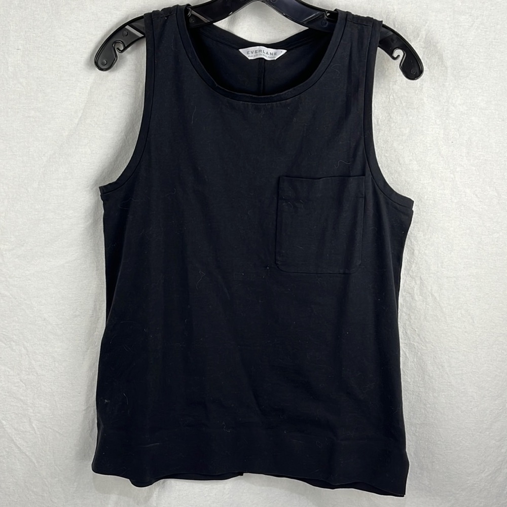 Everlane black tank with breast pocket